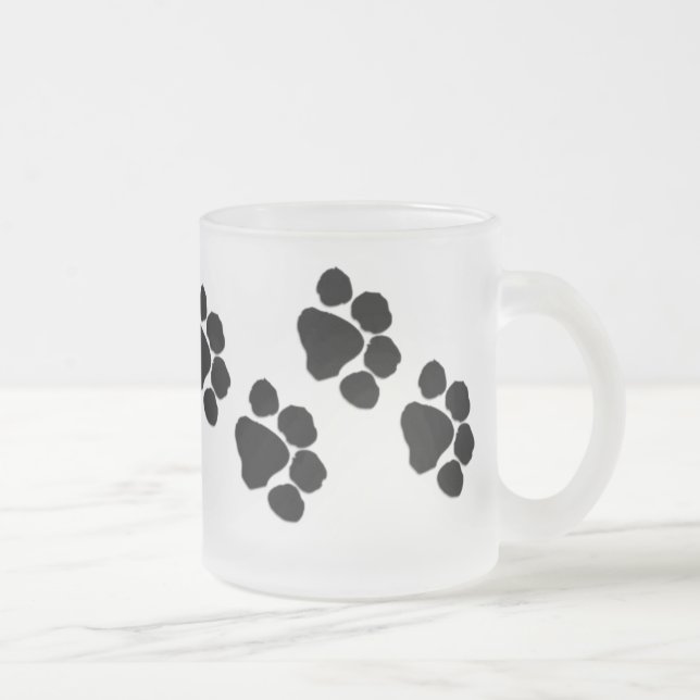 Taza De Cristal Esmerilado Impresiones animales de la pata (Derecha)