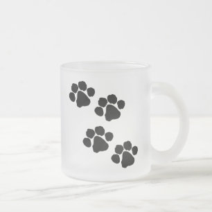 Taza De Cristal Esmerilado Impresiones animales de la pata
