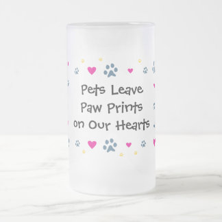 Taza De Cristal Esmerilado Impresiones de la pata de la licencia de los