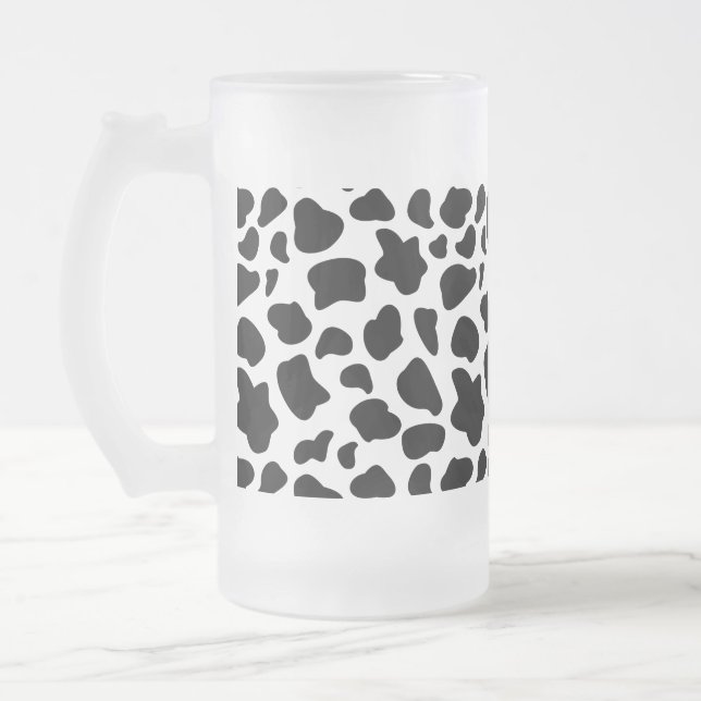 Taza De Cristal Esmerilado Imprimir vaca (Izquierda)