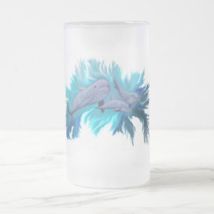 Taza De Cristal Esmerilado In der Delfin - Schule