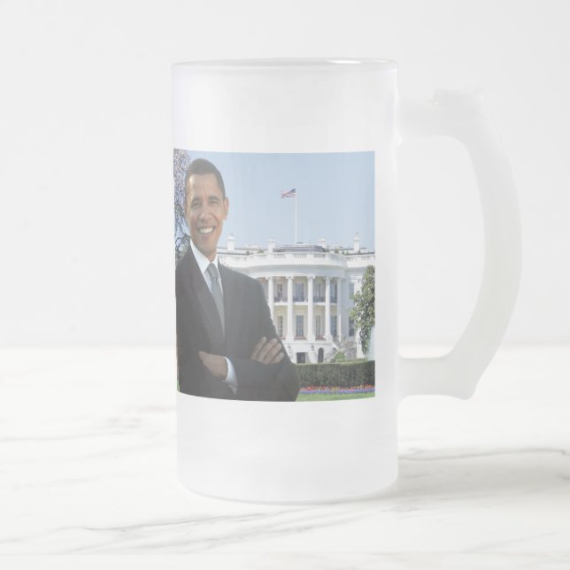 Taza De Cristal Esmerilado Inauguración de Obama 2009 - Mug escarcha (Derecha)