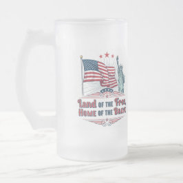Taza De Cristal Esmerilado Independence Day - Statue of Liberty Mug
