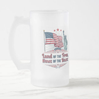 Taza De Cristal Esmerilado Independence Day - Statue of Liberty Mug