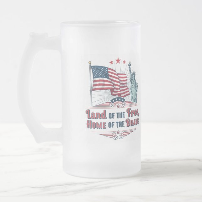 Taza De Cristal Esmerilado Independence Day - Statue of Liberty Mug (Izquierda)