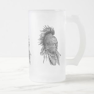Taza De Cristal Esmerilado Indio americano