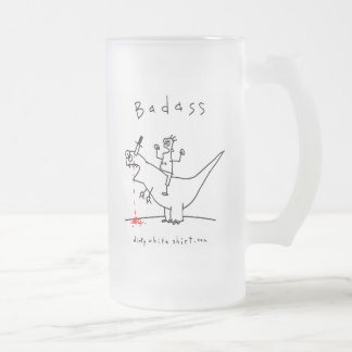 Taza De Cristal Esmerilado Individuo del dinosaurio de Badass
