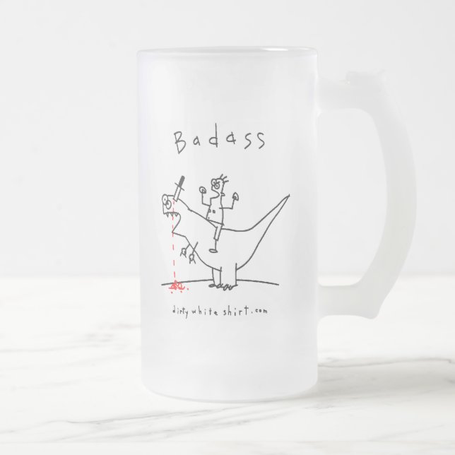 Taza De Cristal Esmerilado Individuo del dinosaurio de Badass (Derecha)