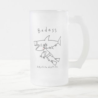 Taza De Cristal Esmerilado Individuo del tiburón de Badass