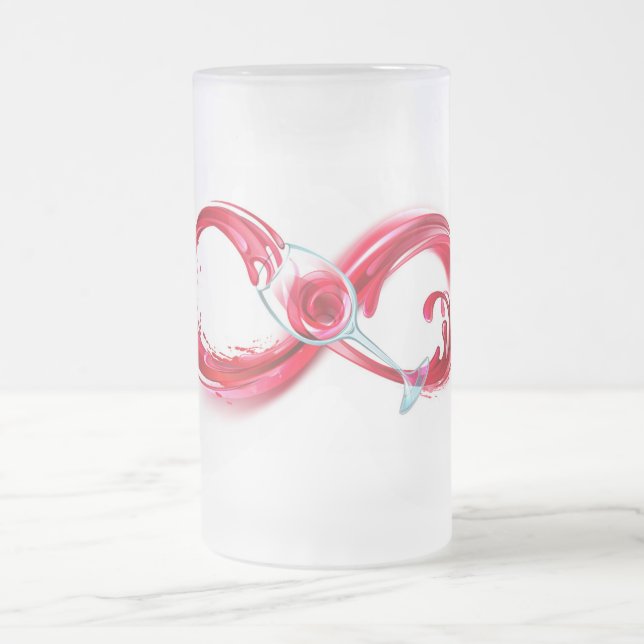 Taza De Cristal Esmerilado Infinito con vino Rojo (Centro)
