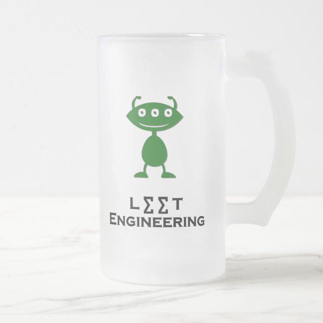 Taza De Cristal Esmerilado Ingeniería de hojas de ojos triples verde (Derecha)