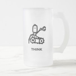 Taza De Cristal Esmerilado Ingeniero Bot Think
