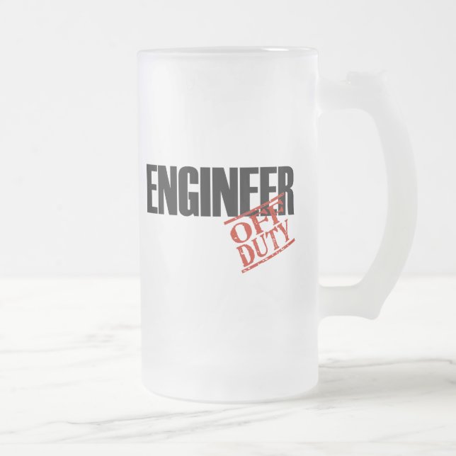 Taza De Cristal Esmerilado Ingeniero fuera de servicio (Derecha)