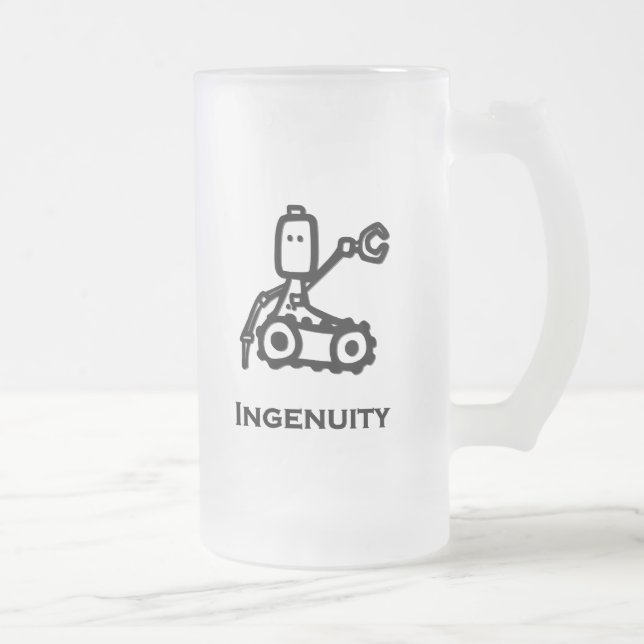Taza De Cristal Esmerilado Ingenuidad de bot ingeniero (Derecha)