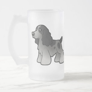 Taza De Cristal Esmerilado Inglés cocker spaniel del dibujo animado