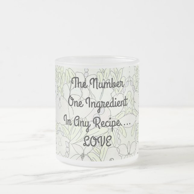 Taza De Cristal Esmerilado Ingrediente...AMOR (Centro)