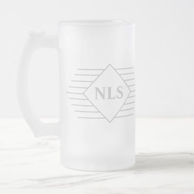 Taza De Cristal Esmerilado Iniciales de monograma en un (Izquierda)