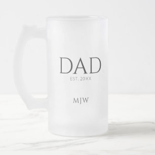 Taza De Cristal Esmerilado Iniciales de monograma establecidas por papá