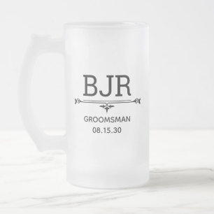 Taza De Cristal Esmerilado Iniciales del padrino