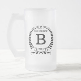 Taza De Cristal Esmerilado Iniciales del Padrino