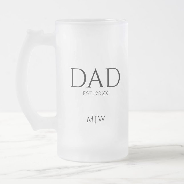 Taza De Cristal Esmerilado Inicio del Monograma Establecido por Papá (Izquierda)