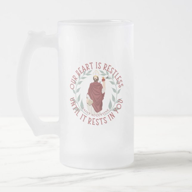Taza De Cristal Esmerilado Inquietante Heart St Augustine Mug (Izquierda)