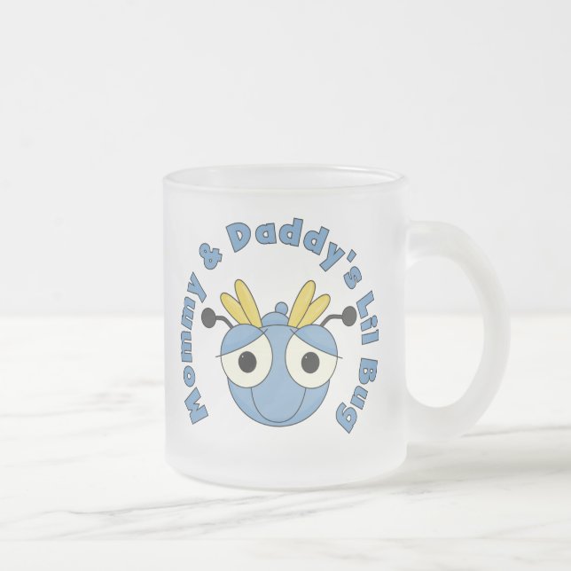 Taza De Cristal Esmerilado Insecto de Lil de la mamá y del papá (Derecha)