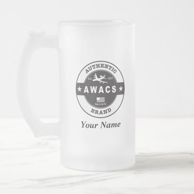 Taza De Cristal Esmerilado Insignia del círculo del AWACS (Izquierda)