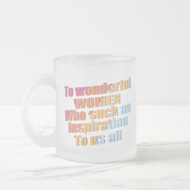 Taza De Cristal Esmerilado inspiración de las mujeres maravillosas (Izquierda)
