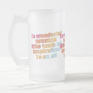Taza De Cristal Esmerilado inspiración de las mujeres maravillosas