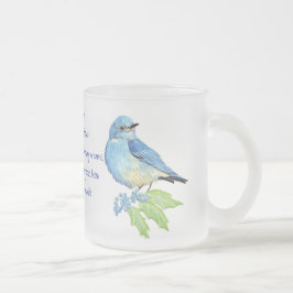 Taza De Cristal Esmerilado Inspirador Escritura Mateo 6:26, Arte Ave