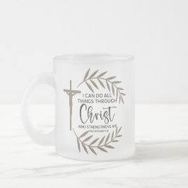 Taza De Cristal Esmerilado Inspirational Christian Bible Verse