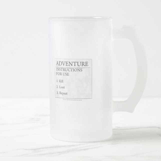 Taza De Cristal Esmerilado Instrucciones de la aventura (Derecha)