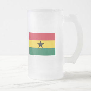 Taza De Cristal Esmerilado International de la BANDERA de Ghana