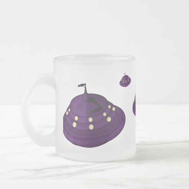 Taza De Cristal Esmerilado ¡Invasión de OVNI! (Izquierda)