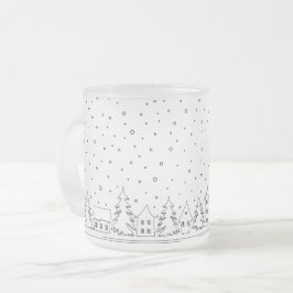 Taza De Cristal Esmerilado Invierno