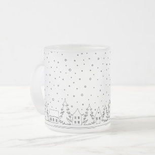 Taza De Cristal Esmerilado Invierno