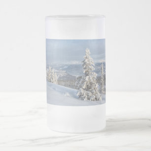 Taza De Cristal Esmerilado Invierno en Noruega