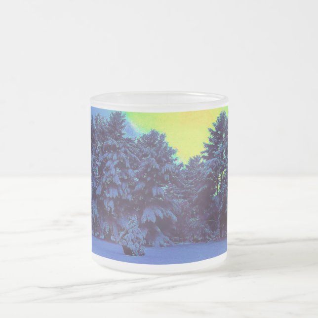 Taza De Cristal Esmerilado Invierno híper del color (Centro)