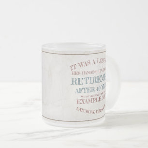 Taza De Cristal Esmerilado Invitación de la jubilación con botas viejas V2.0