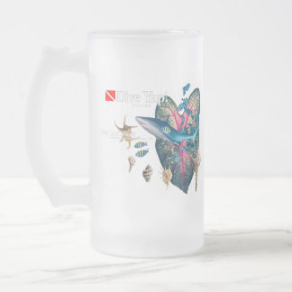 Taza De Cristal Esmerilado Invitación tropical