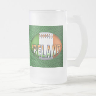 Taza De Cristal Esmerilado Ireland Rugby Ball