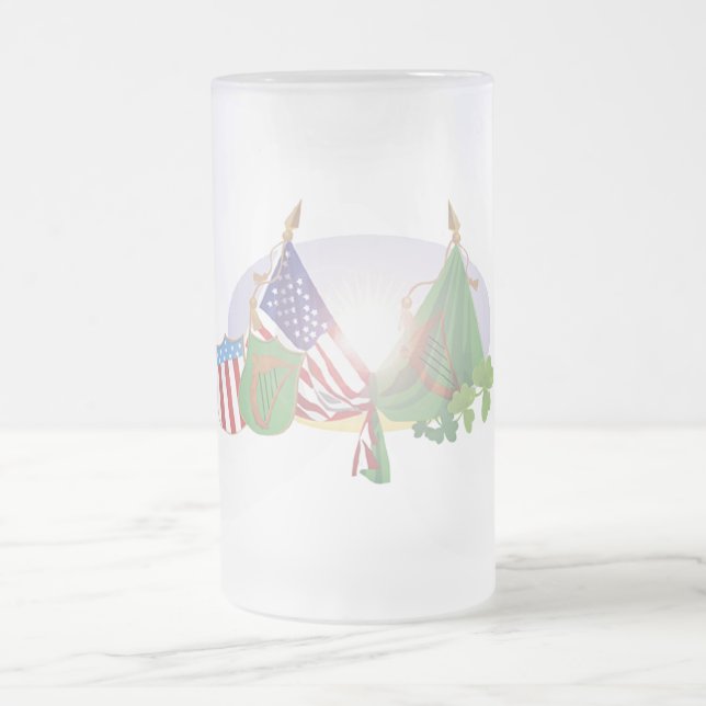 Taza De Cristal Esmerilado Irlandés americano (Centro)