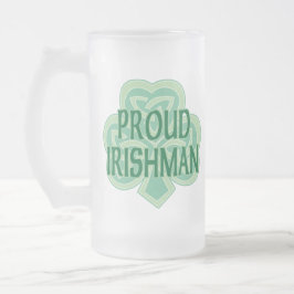 Taza De Cristal Esmerilado Irlandés orgulloso Stein