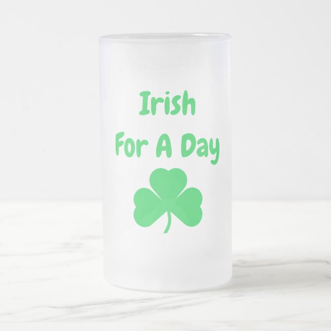 Taza De Cristal Esmerilado Irlandés por un día (Centro)
