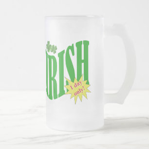 Taza De Cristal Esmerilado Irlandés sólo un día