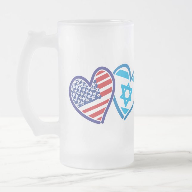 Taza De Cristal Esmerilado Israel fuerte (Izquierda)