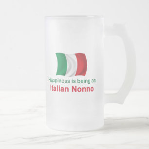 Taza De Cristal Esmerilado Italiano feliz Nonno