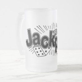 Taza De Cristal Esmerilado Jackpot Frost Glass Beer Mug