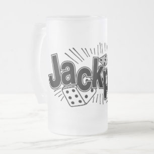 Taza De Cristal Esmerilado Jackpot Frost Glass Beer Mug